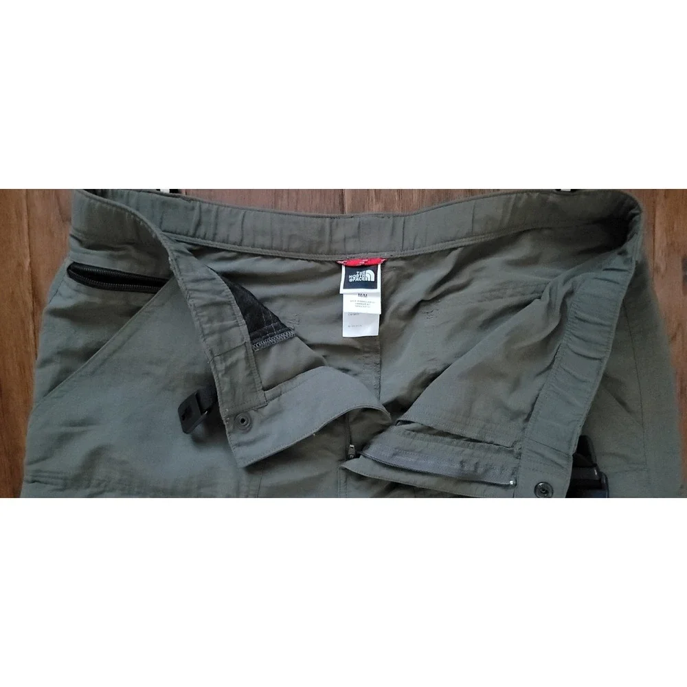 The North Face Forest Green‎ Convertible Nylon Cargo Hiking Pants Sz 35x32